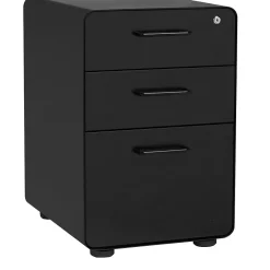 Clearance Stow 3-Drawer File Cabinet, Black File Cabinets