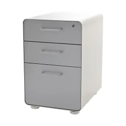 Online Stow 3-Drawer File Cabinet, White + Light Gray File Cabinets