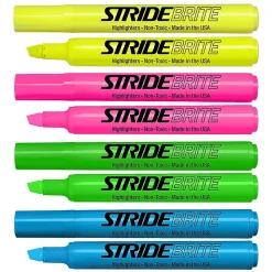 Stride Brite Tank Highlighters, Chisel Tip, Assorted Colors, 12/Pack (42012) Hot