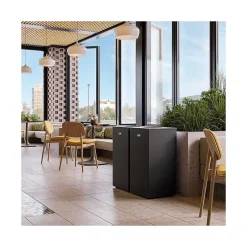 Suncast Commercial Metal Square Trash Can with Open Lid, 24 Gallon (MTCSQ240)