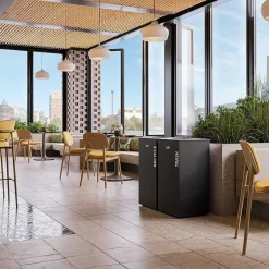 Suncast Commercial Metal Square Trash Can with Open Lid, 24 Gallon (MTCSQ240)