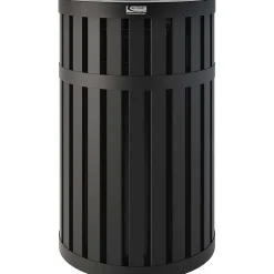 Suncast Commercial Steel Trash Can, 45 Gallon, Black (MTCRND4500)