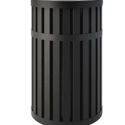 Suncast Commercial Steel Trash Can, 45 Gallon, Black (MTCRND4500)