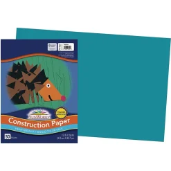 Best SunWorks 12" x 18" Construction Paper, Turquoise, 50 Sheets (P7707) Construction Paper
