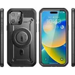 Cell Phone Cases<SUPCASE Unicorn Beetle PRO MAG Rugged Case for iPhone 15 Pro Max, Shock-Absorbing, Gunmetal