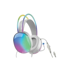 Supersonic IQ-490 Wired Active Noise Canceling On-Ear Headphones, White (IQ-490RGB)