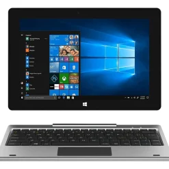 Supersonic Sonic10 10.1" Tablet with Detachable Keyboard, WiFi, 64GB Storage, Windows 11, Silver (SC-5032WKB)