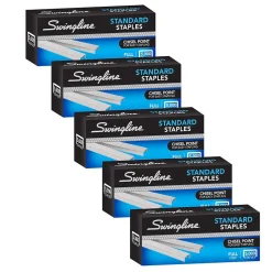 Swingline Standard Staples, 0.25 Leg Length, 5000 Staples/Box, 5 Box/Pack (S7035101S) Clearance