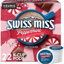 Keurig K-Cups<Swiss Miss Chocolate Peppermint Hot Cocoa Mix, Keurig K-Cup Pod, 22/Box (5000355689)
