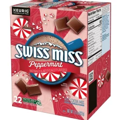 Keurig K-Cups<Swiss Miss Chocolate Peppermint Hot Cocoa Mix, Keurig K-Cup Pod, 22/Box (5000355689)