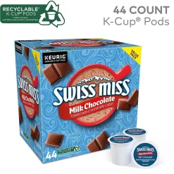 Keurig K-Cups<Swiss Miss Milk Chocolate Hot Cocoa, Keurig® K-Cup® Pods, 44/Box (351178)
