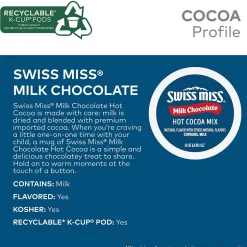 Keurig K-Cups<Swiss Miss Milk Chocolate Hot Cocoa, Keurig® K-Cup® Pods, 44/Box (351178)