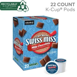 Keurig K-Cups<Swiss Miss Milk Chocolate Hot Cocoa, 0.65 oz. Keurig® K-Cup® Pods, 22/Box (1252)