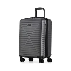 Swiss Mobility DCA 21.5" Hardside Carry-On Suitcase, 8-Wheeled Spinner, Gray Geometric (HLG1020SM-GREY)