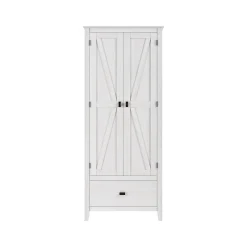 Hot Farmington 71.9" Storage Cabinet with 4 Shelves, Ivory Pine (7533296COM) Storage Cabinets