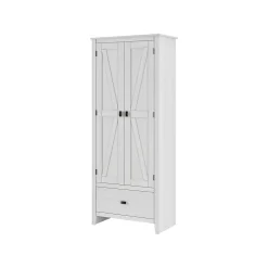 Hot Farmington 71.9" Storage Cabinet with 4 Shelves, Ivory Pine (7533296COM) Storage Cabinets