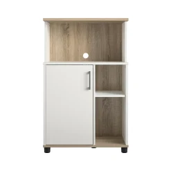 Hot Whitmore 42" Microwave Stand with 6 Shelves, Rustic White/Oak (7014500COM) Storage Cabinets