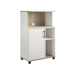 Hot Whitmore 42" Microwave Stand with 6 Shelves, Rustic White/Oak (7014500COM) Storage Cabinets