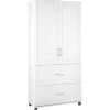 Discount SystemBuild Kendall 36" 2 Door/2 Drawer Storage Cabinet, White (7364401PCOM) Storage Cabinets