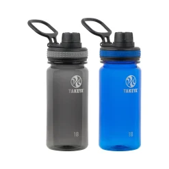 Water Bottles<Takeya Tritan Plastic Water Bottle, 18 oz., Black/Royal, 2/Pack (51464)