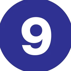 Tape Logic 1" Circle "9" Number Label, Dark Blue, 500/Roll Discount