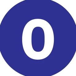 Tape Logic 1" Circle "0" Number Label, Dark Blue, 500/Roll Best