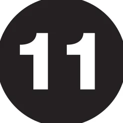 Tape Logic 2" Circle "11" Number Label, Black, 500/Roll