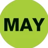 Tape Logic 1" Circle "MAY" Month of the Year Labels, Fluorescent Green, 500/Roll Best
