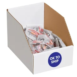 Tape Logic 2" Circle "OK To Ship" Pre Printed Inventory Label, Blue, 500/Roll Best