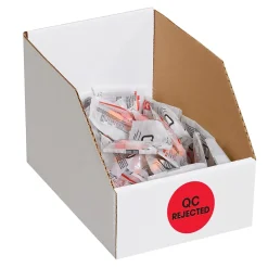 Tape Logic 2" Circle "QC Rejected" Label, Fluorescent Red, 500/Roll New