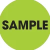 Tape Logic 2" Circle "Sample" Label, Fluorescent Green, 500/Roll Best