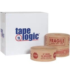 Tape Logic #7500 Pre-Printed Reinforced Water Activated Tape, 