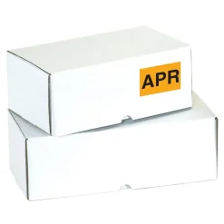 Tape Logic 3" x 2" Rectangle "APR" Months of the Year Label, Fluorescent Orange, 500/Roll Best