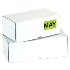Tape Logic 3" x 2" Rectangle "MAY" Months of the Year Label, Fluorescent Green, 500/Roll New
