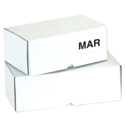 Tape Logic 3" x 2" Rectangle "MAR" Months of the Year Label, White, 500/Roll Sale