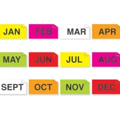 Tape Logic 3" x 2" Rectangle Easy Order Packs Months of The Year Label, 500/Roll New