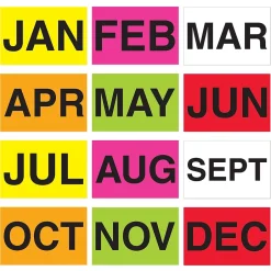 Tape Logic 3" x 2" Rectangle Easy Order Packs Months of The Year Label, 500/Roll New