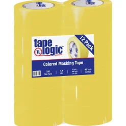 Tape Logic ™ 2" x 60 Yards Masking Tape, Yellow, 12 Rolls (T93700312PKY)* Masking Tape