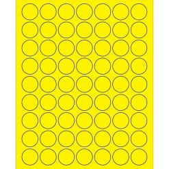 Tape Logic Circle Laser Labels, 1", Fluorescent Yellow, 6300/Case (LL191YE)* Address Labels
