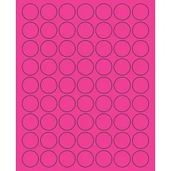 Tape Logic ® Circle Laser Labels, 1", Fluorescent Pink, 6300/Case (LL191PK)* Address Labels