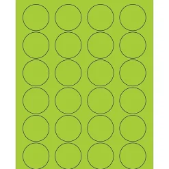 Tape Logic ® Circle Laser Labels, 1 5/8", Fluorescent Green, 2400/Case (LL193GN)* Address Labels