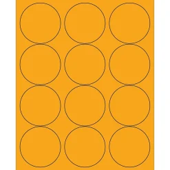 Tape Logic ® Circle Laser Labels, 2 1/2", Fluorescent Orange, 1200/Case (LL194OR)* Address Labels