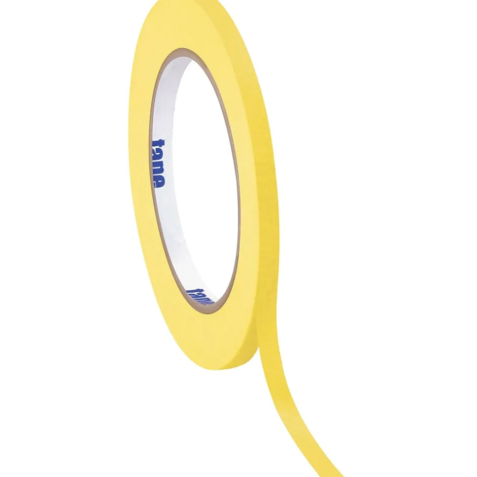 Tape Logic ® Colored Masking Tape, 4.9 Mil, 1/2" x 60 yds., Yellow, 12/Case (T93300312PKY)* Masking Tape