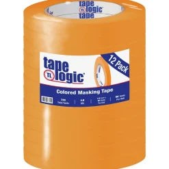Tape Logic ® Colored Masking Tape, 4.9 Mil, 1/2" x 60 yds., Orange, 12/Case (T93300312PKD)* Masking Tape