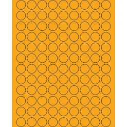 Tape Logic ® Fluorescent Circle Laser Labels, 3/4", Fluorescent Orange, 10800/Case (LL190OR)