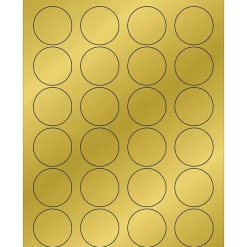 Tape Logic ® Foil Circle Laser Labels, 1 5/8", Gold, 2400/Case (LL216GD)* Address Labels