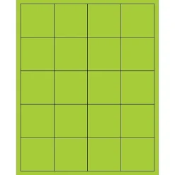 Tape Logic ® Rectangle Laser Labels, 2" x 2", Fluorescent Green, 2000/Case (LL172GN)* Address Labels