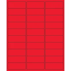 Tape Logic ® Rectangle Laser Labels, 2 5/8" x 1", Fluorescent Red, 3000/Case (LL173RD)* Address Labels