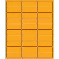 Tape Logic ® Rectangle Laser Labels, 2 5/8" x 1", Fluorescent Orange, 3000/Case (LL173OR)* Address Labels