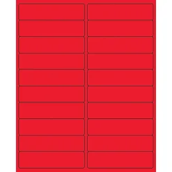 Tape Logic ® Rectangle Laser Labels, 4" x 1", Fluorescent Red, 2000/Case (LL177RD)* Address Labels